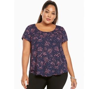 Torrid Heart Print Crepe Button Down Top Size 0
